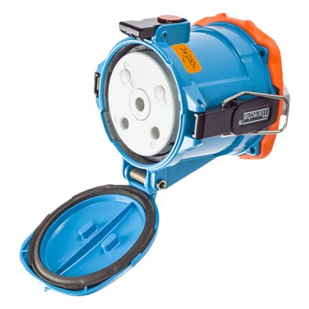 Meltric Pin & Sleeve Receptacle, 150 A, 250V AC, 2 Pole, Screw Terminals Wire Connection Type Blue, NEMA 4X 39-94172-K07